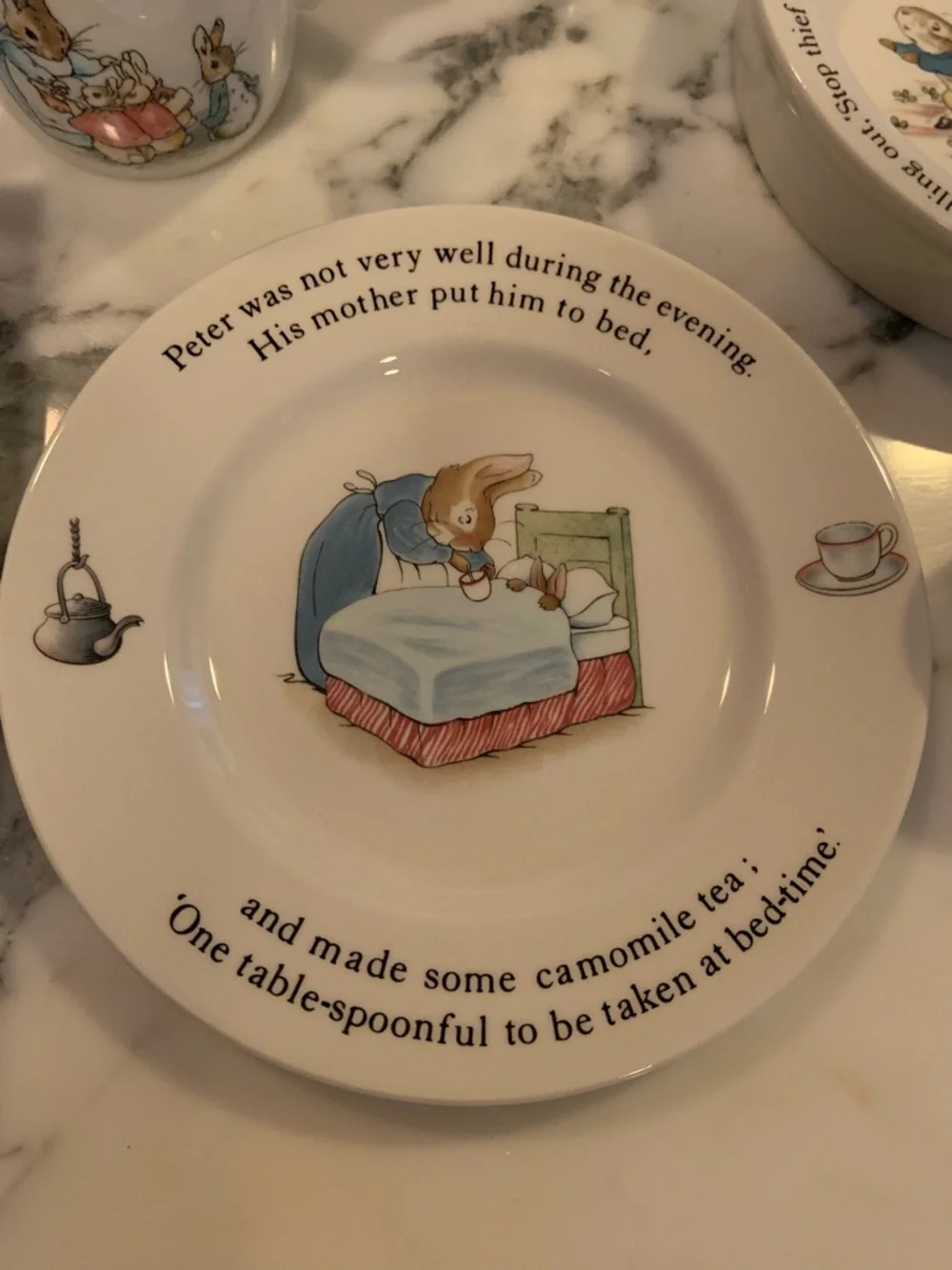 Vintage 90’s Wedgwood Peter Rabbit 6pc Nursery Set Made In England Heirloom